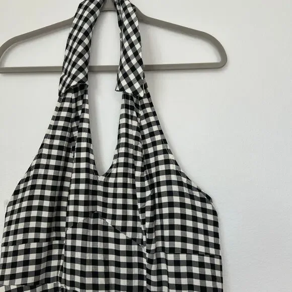 torrid Black and White Gingham Halter Romper - Picture 2 of 6